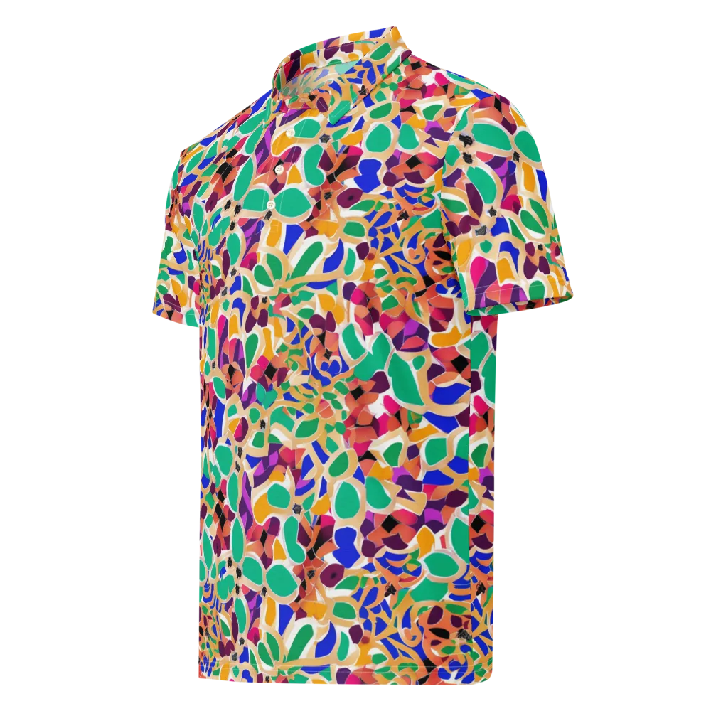 Confetti Bloom on Men's Slim Fit Polo Shirt — Left Front