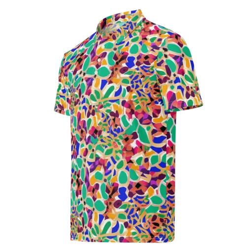Confetti Bloom on a Men's Slim Fit Polo Shirt