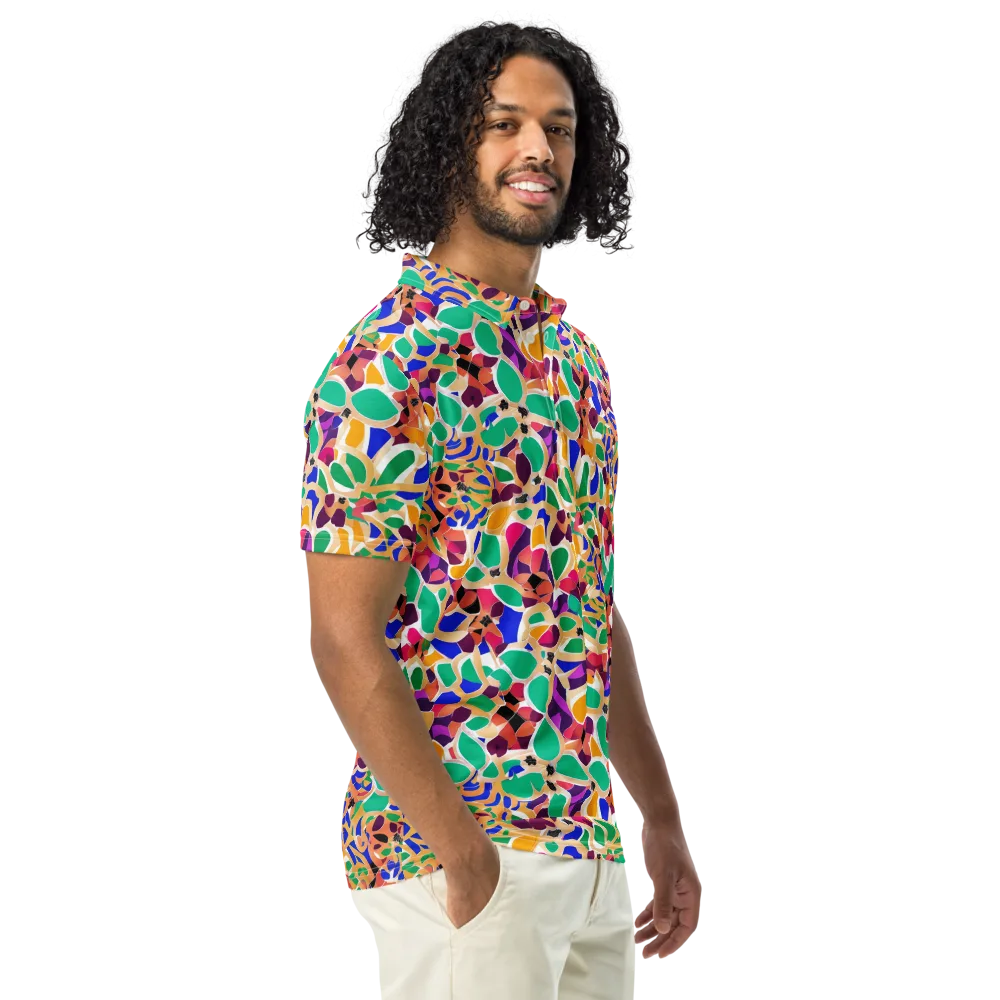 Confetti Bloom on Men's Slim Fit Polo Shirt — Right Front