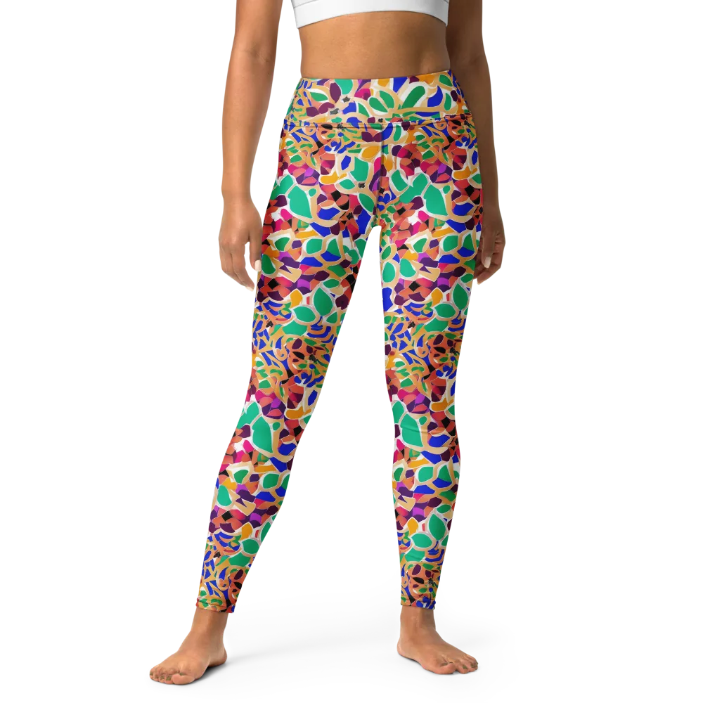 Confetti Bloom on Yoga Leggings — Front