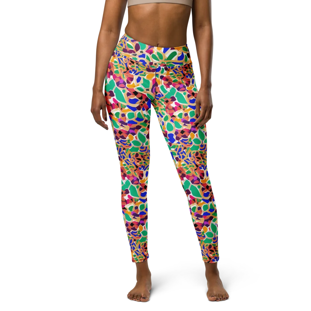 Confetti Bloom on Yoga Leggings — Front