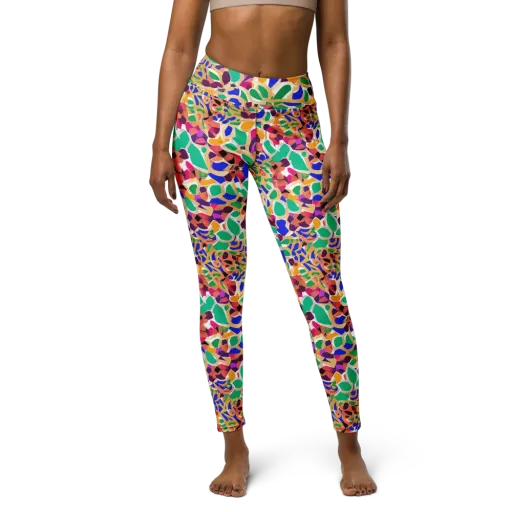 Confetti Bloom on a Yoga Leggings