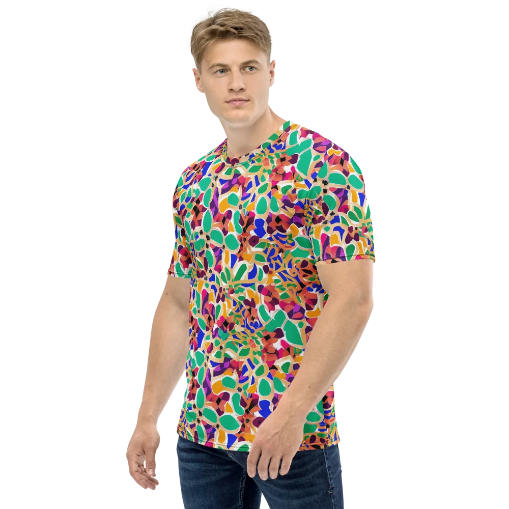Confetti Bloom on Men's Crew Neck T-Shirt — Left