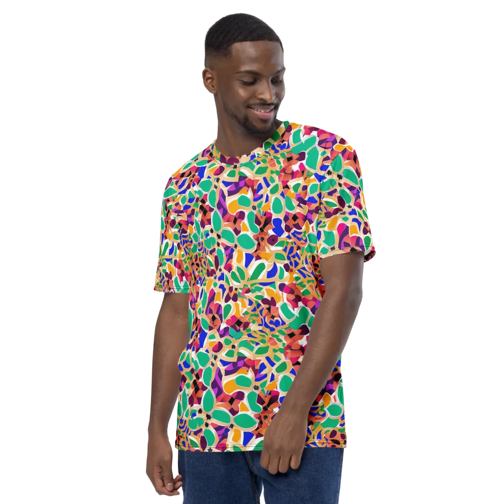 Confetti Bloom on Men's Crew Neck T-Shirt — Left