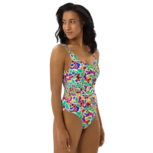 Confetti Bloom on a One-Piece Swimsuit