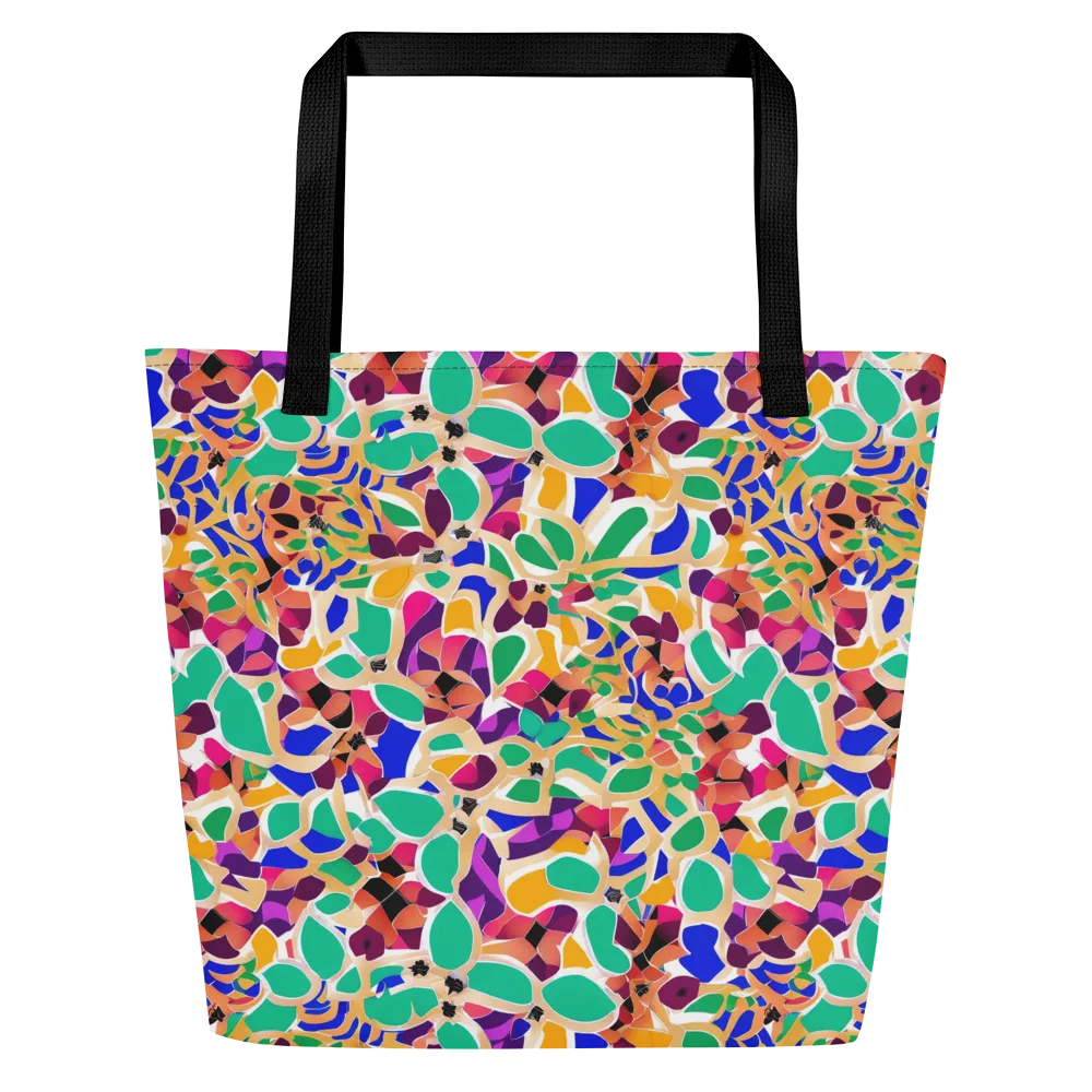 Confetti Bloom on Large Tote Bag W/ Pocket — Front