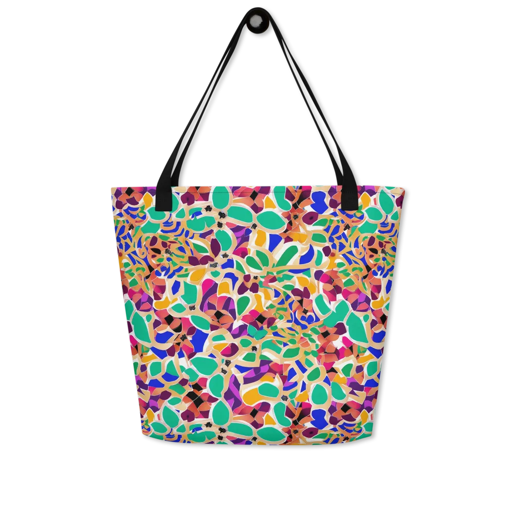 Confetti Bloom on Large Tote Bag W/ Pocket — Front