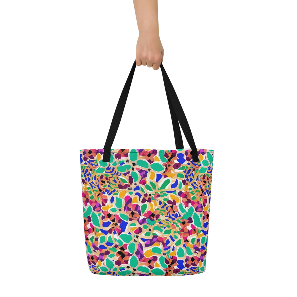 Confetti Bloom on Large Tote Bag W/ Pocket — Front