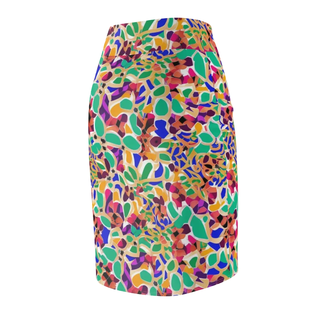 Confetti Bloom on Pencil Skirt — Back Side