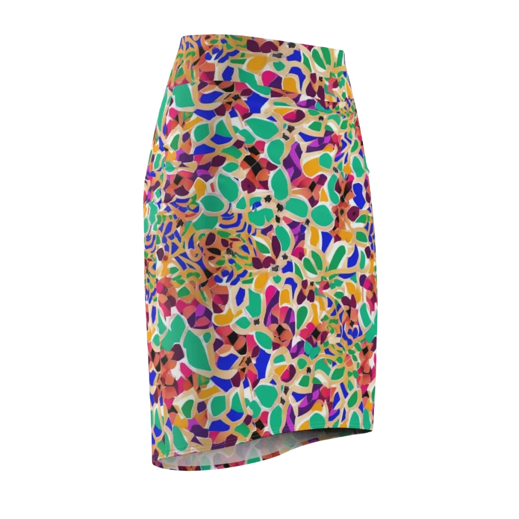 Confetti Bloom on Pencil Skirt — Front Side