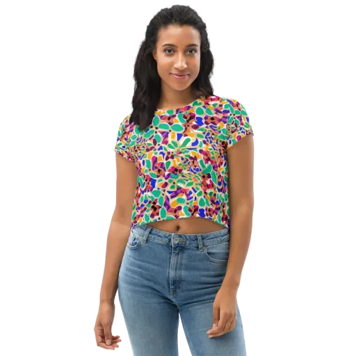 Confetti Bloom on a Crop Tee