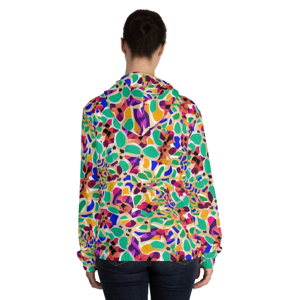 Confetti Bloom on Women's Full-Zip Hoodie — Back On Person