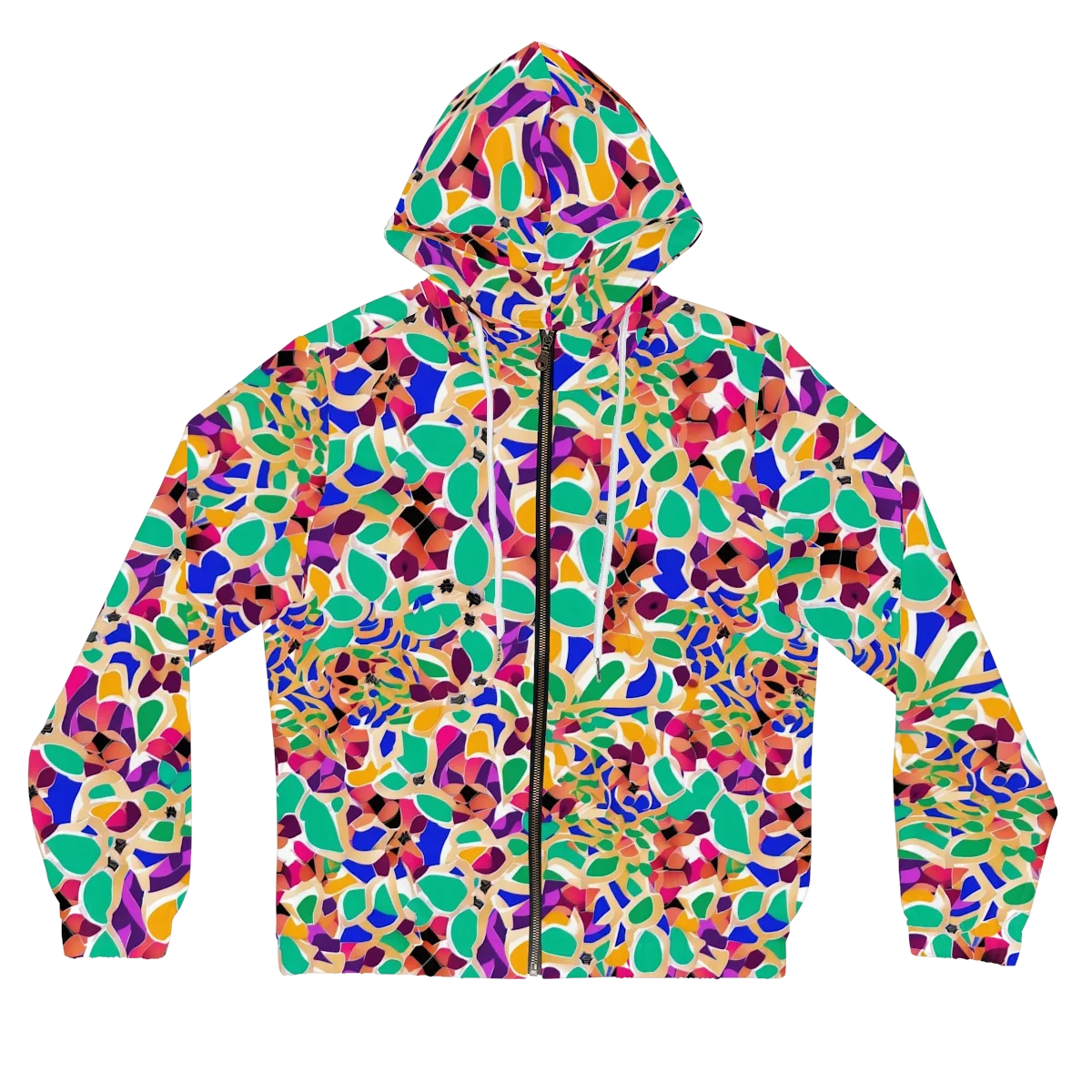 Confetti Bloom on Women's Full-Zip Hoodie — Front