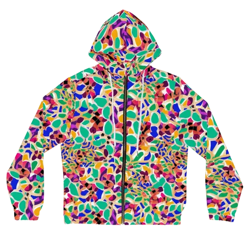 Confetti Bloom on a Women's Full-Zip Hoodie
