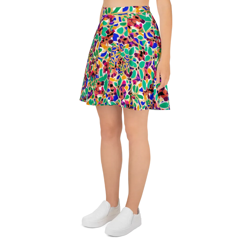 Confetti Bloom on Skater Skirt — Left