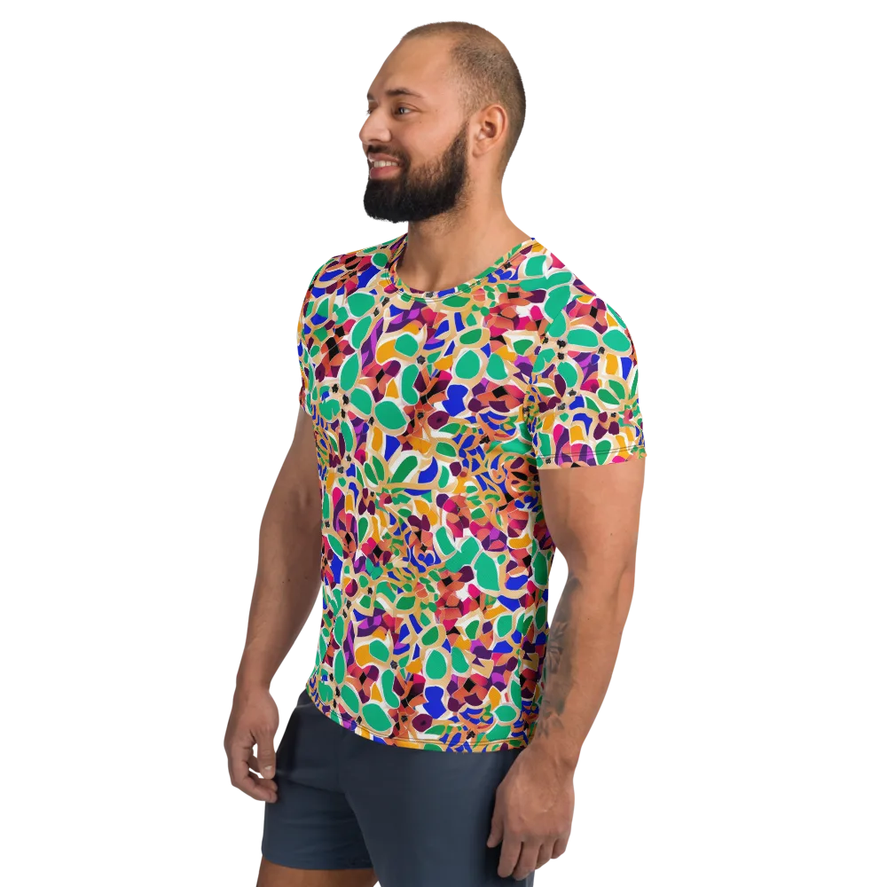 Confetti Bloom on Men's Athletic T-Shirt — Left
