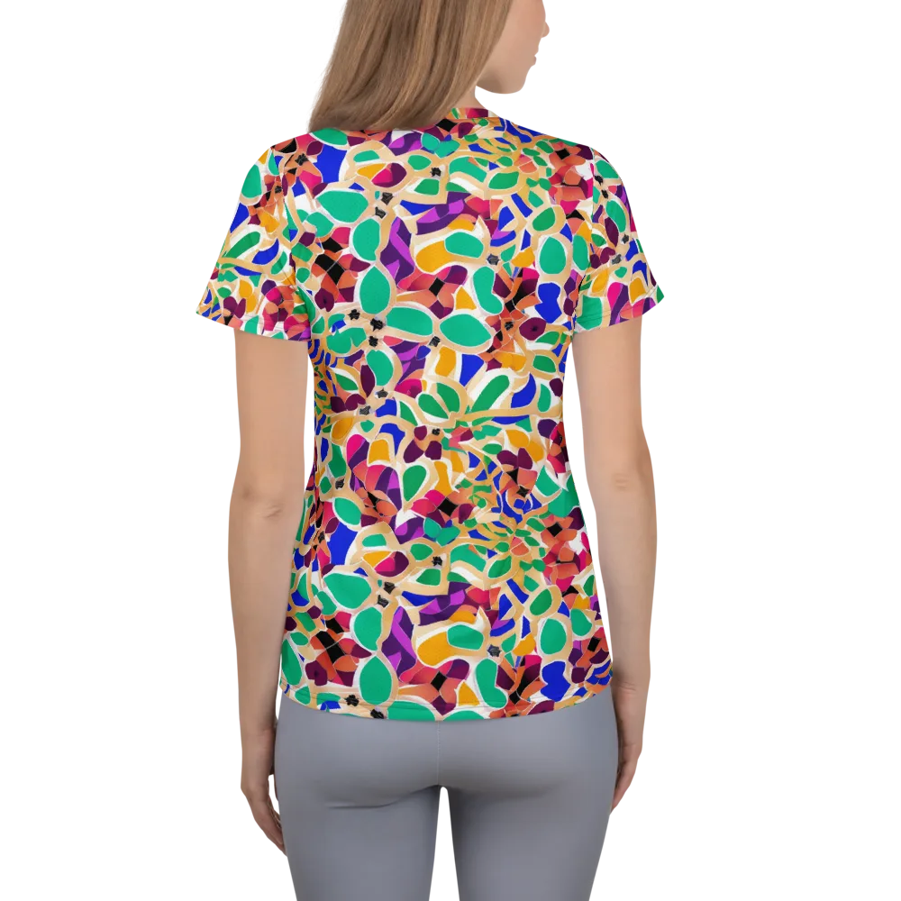 Confetti Bloom on Women's Athletic T-Shirt — Back