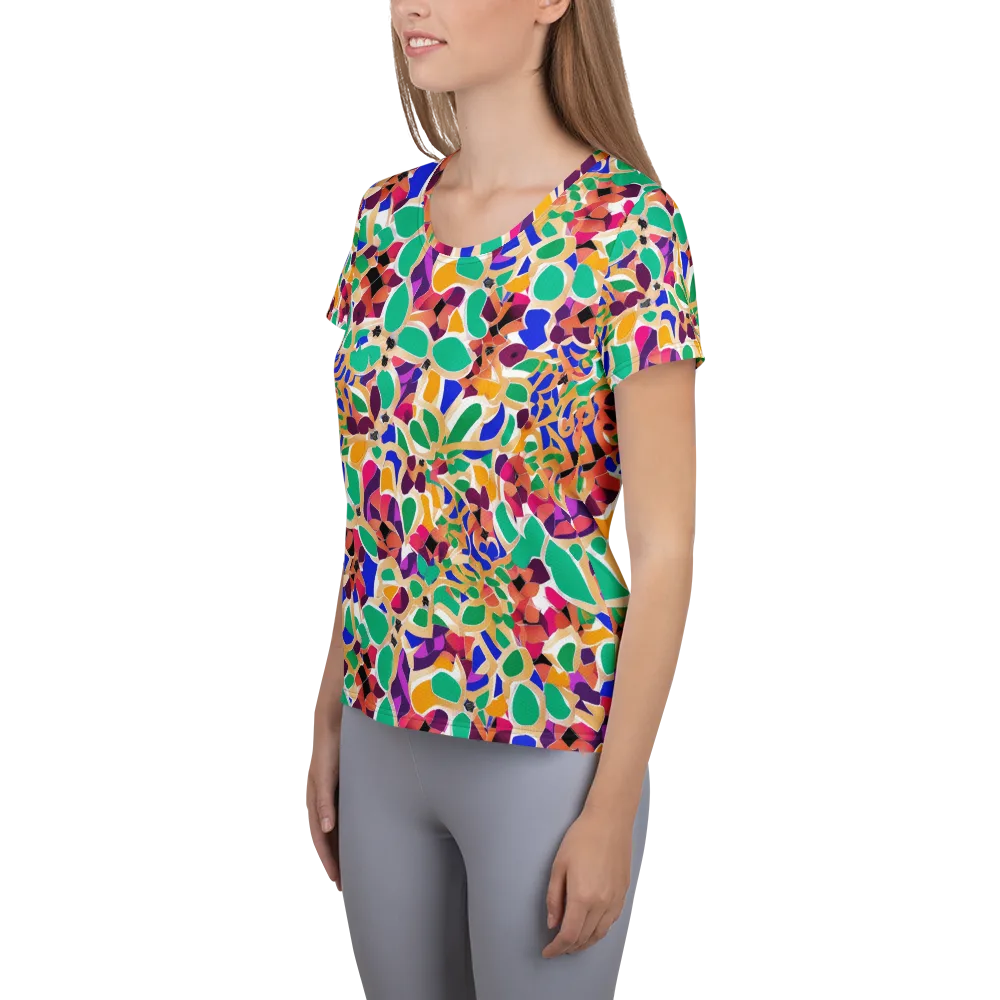 Confetti Bloom on Women's Athletic T-Shirt — Left