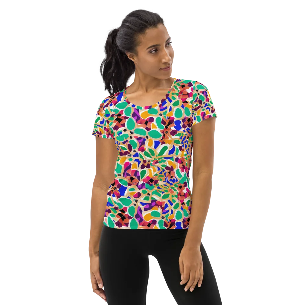Confetti Bloom on Women's Athletic T-Shirt — Front