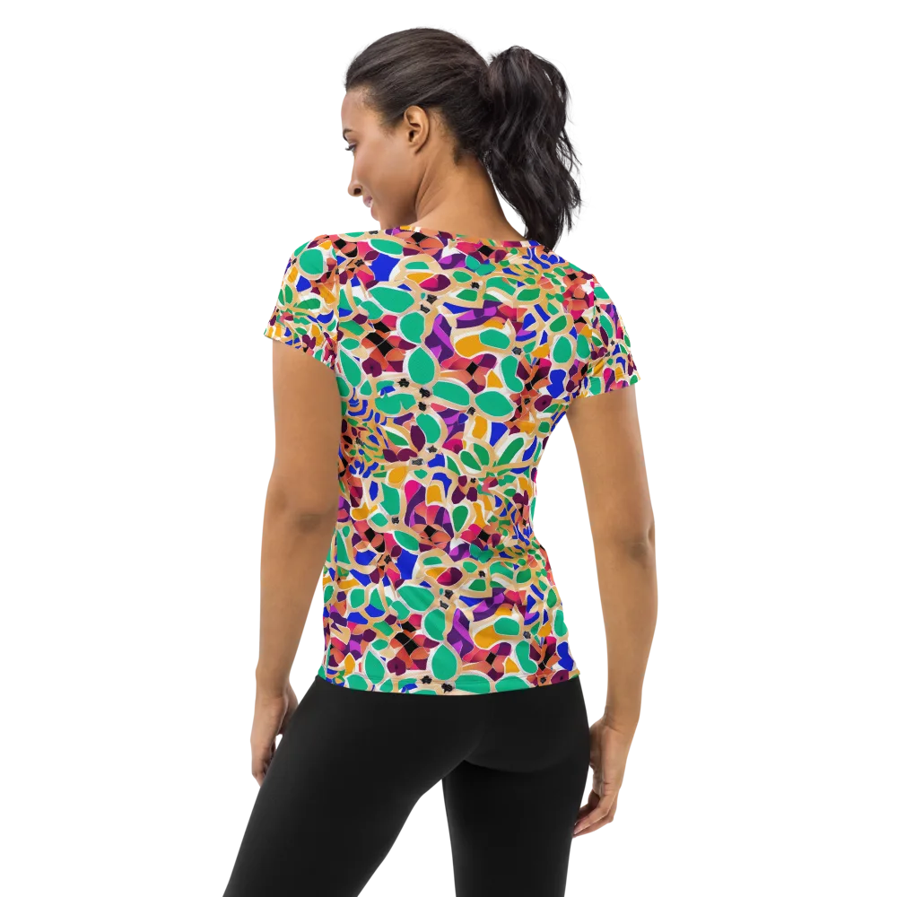 Confetti Bloom on Women's Athletic T-Shirt — Back