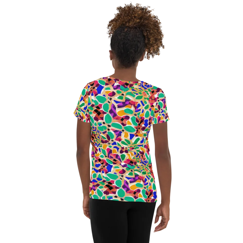 Confetti Bloom on Women's Athletic T-Shirt — Back