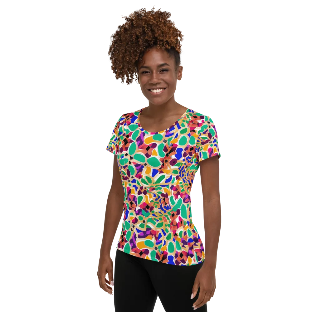 Confetti Bloom on Women's Athletic T-Shirt — Left