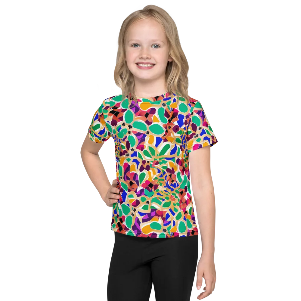 Confetti Bloom on Kids Crew Neck T-Shirt — Front