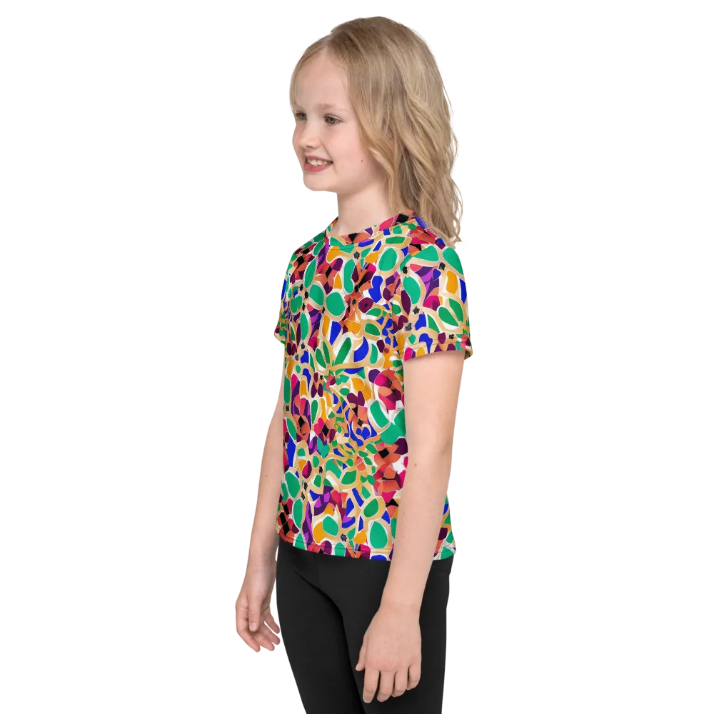 Confetti Bloom on Kids Crew Neck T-Shirt — Left