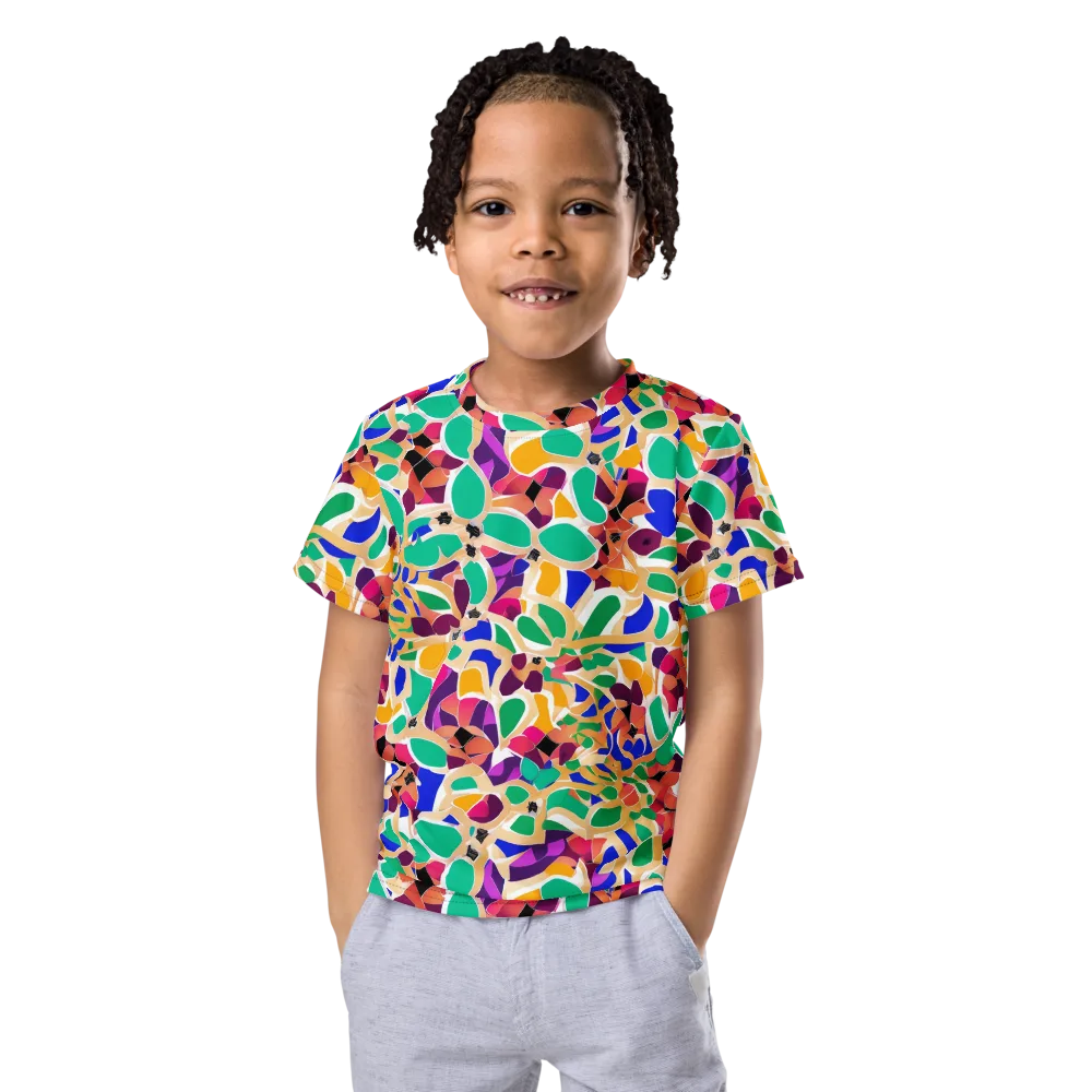 Confetti Bloom on Kids Crew Neck T-Shirt — Front