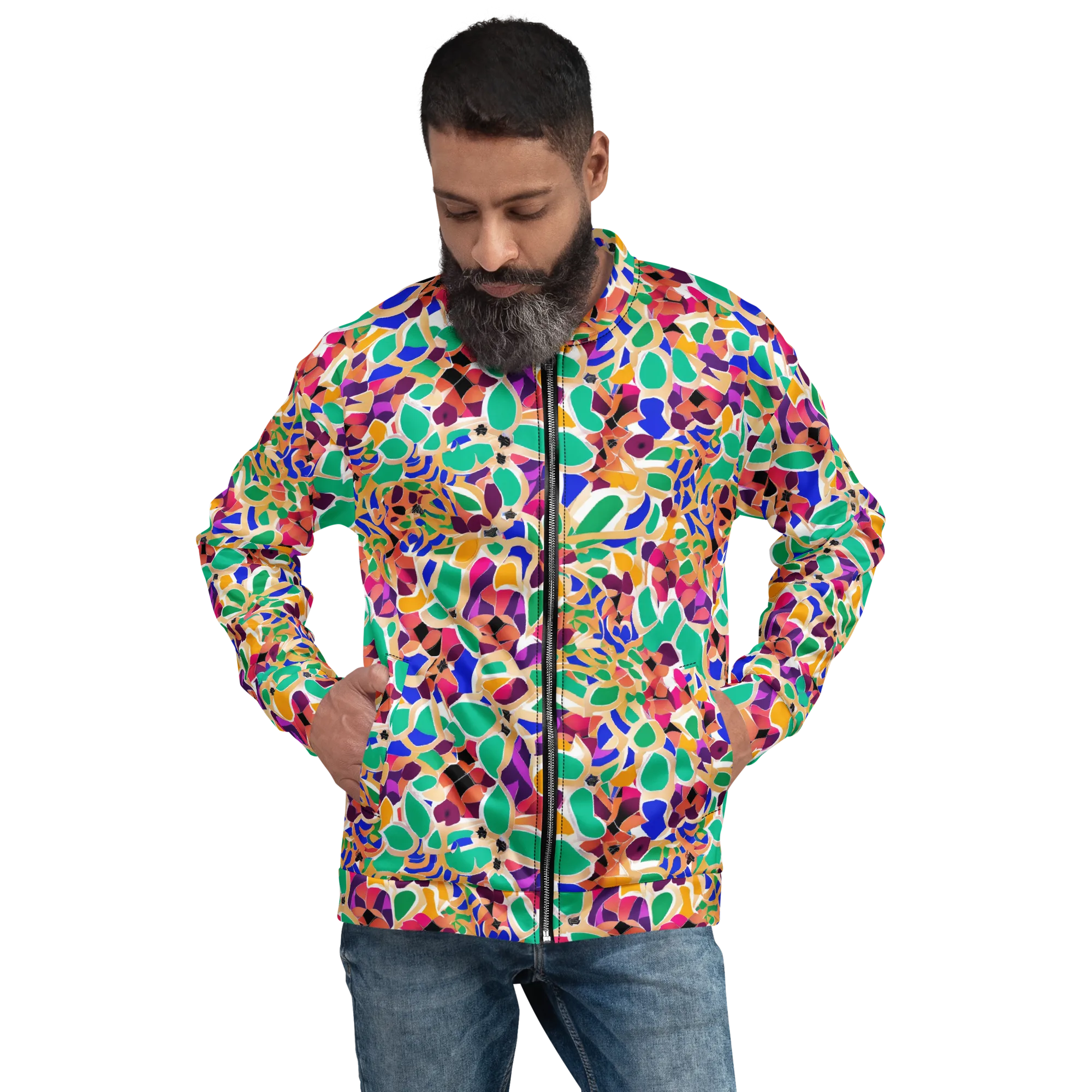 Confetti Bloom on Bomber Jacket — Front