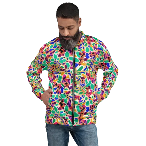 Confetti Bloom on a Bomber Jacket