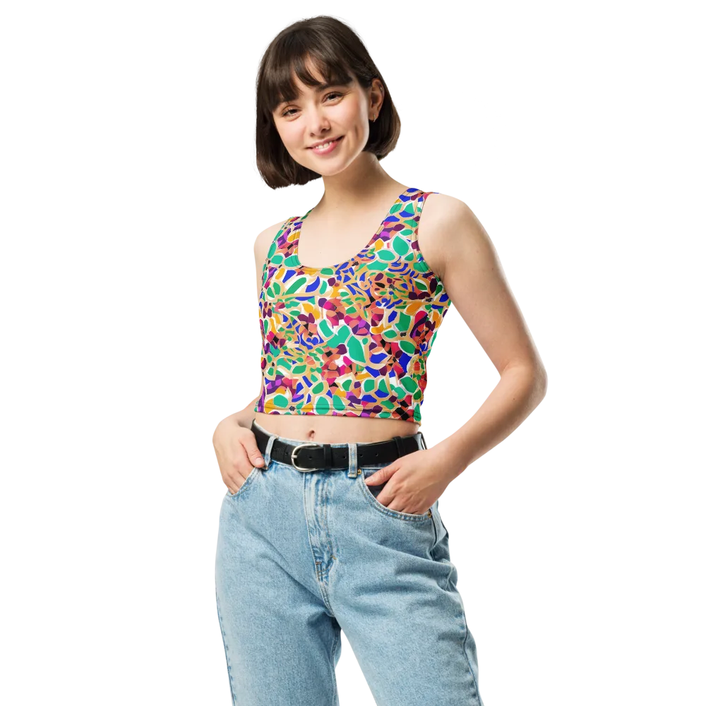 Confetti Bloom on Crop Top — Front