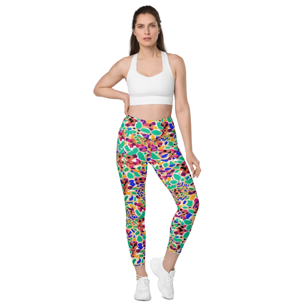 Confetti Bloom on Leggings with Pockets — Front