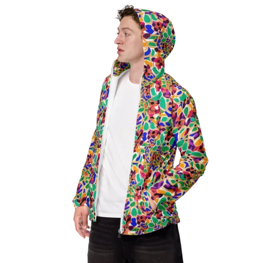 Confetti Bloom on a Men's Windbreaker