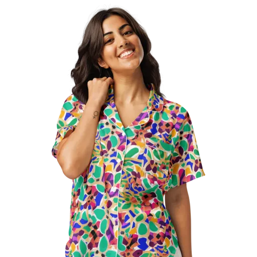Confetti Bloom on a Women's Short Sleeve Pajama Top