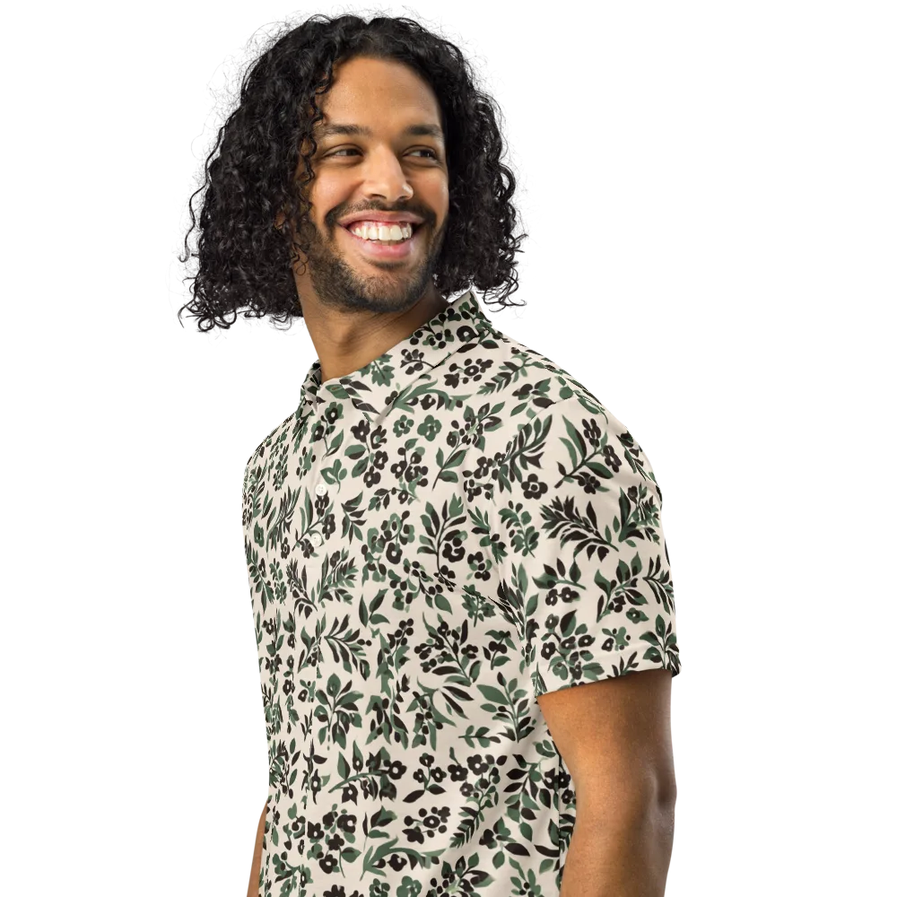Verdant Ink on Men's Slim Fit Polo Shirt — Left Front