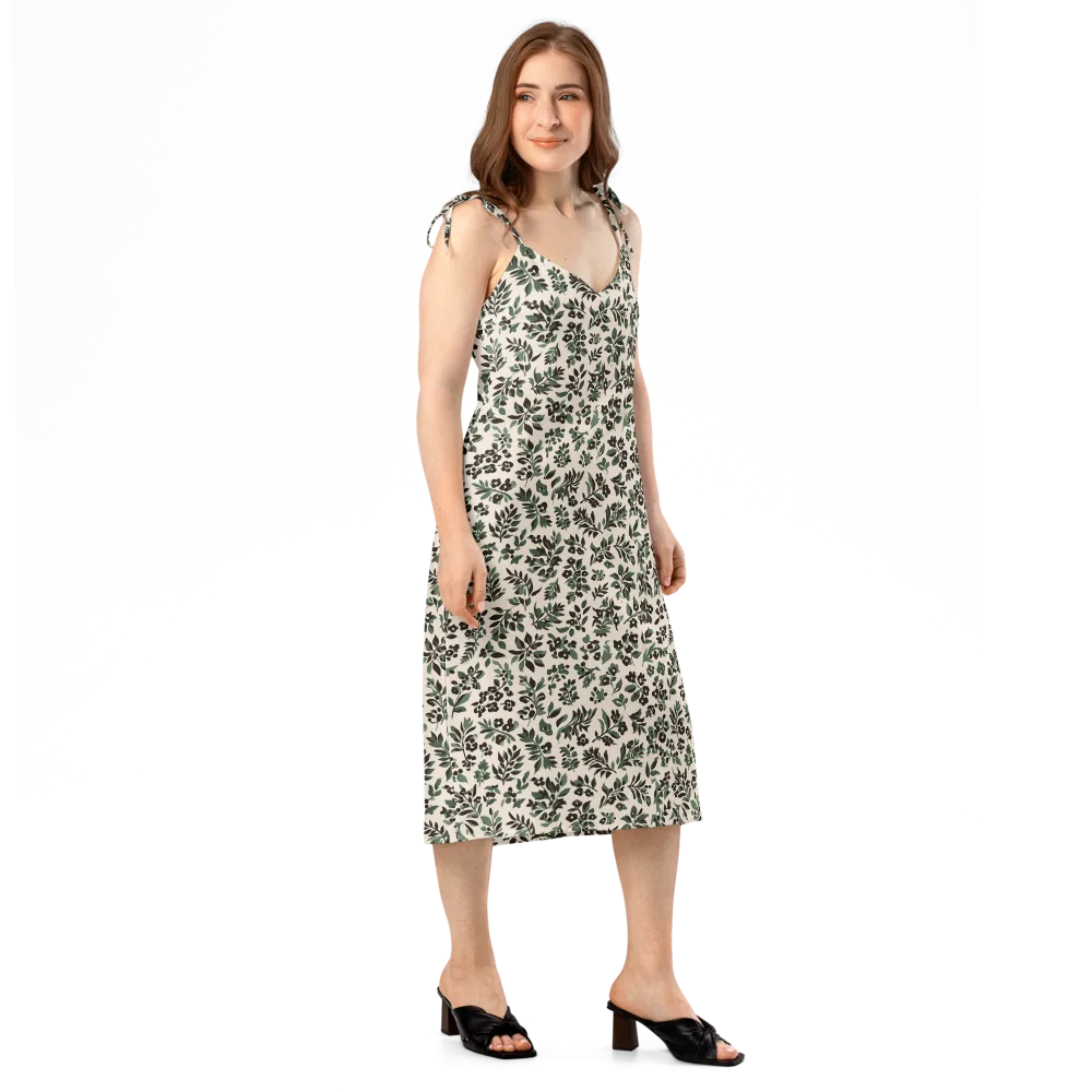 Verdant Ink on Slip Dress — Right Front