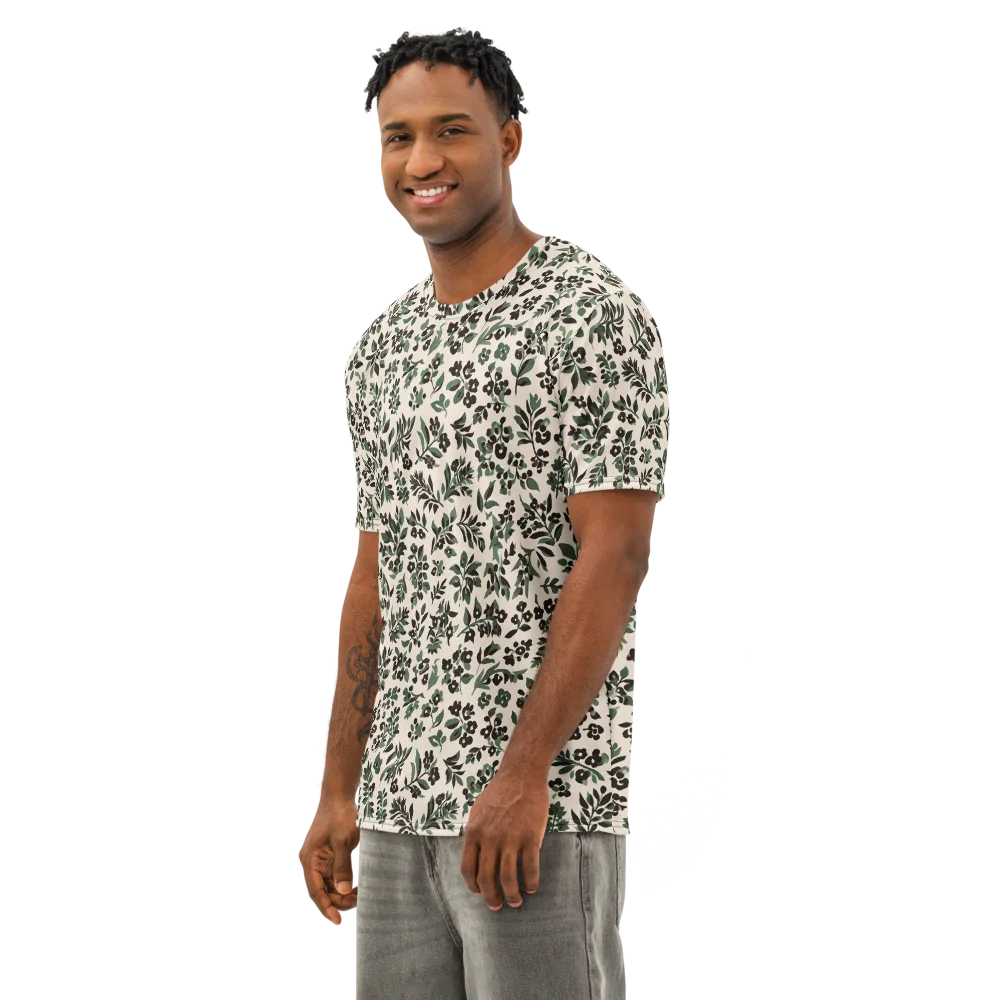 Verdant Ink on Men's Cotton Crew Neck T-Shirt — Left Front