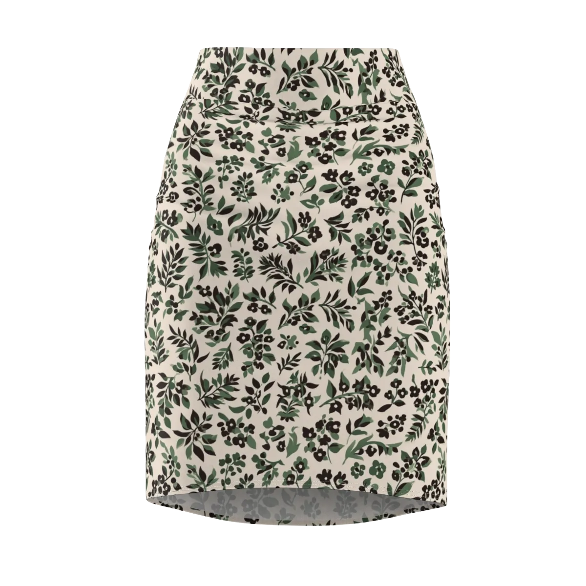 Verdant Ink on Pencil Skirt — Front