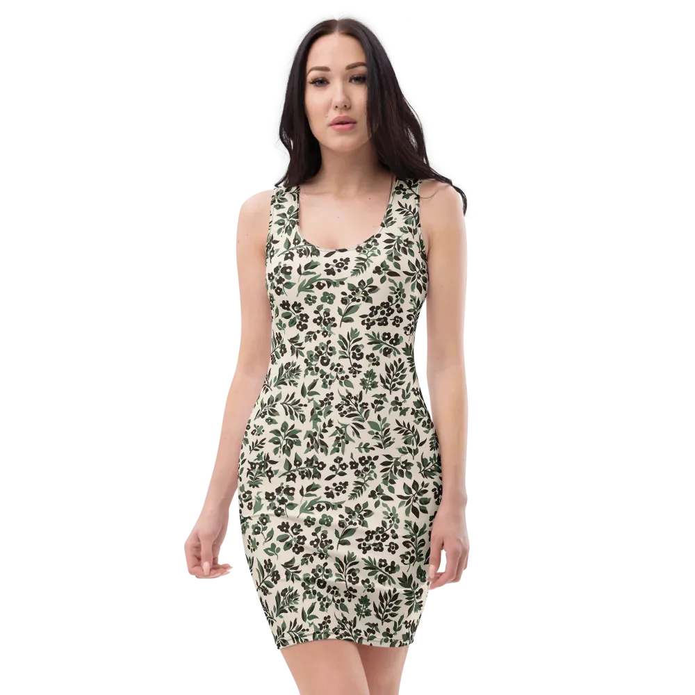 Verdant Ink on Bodycon Dress — Front
