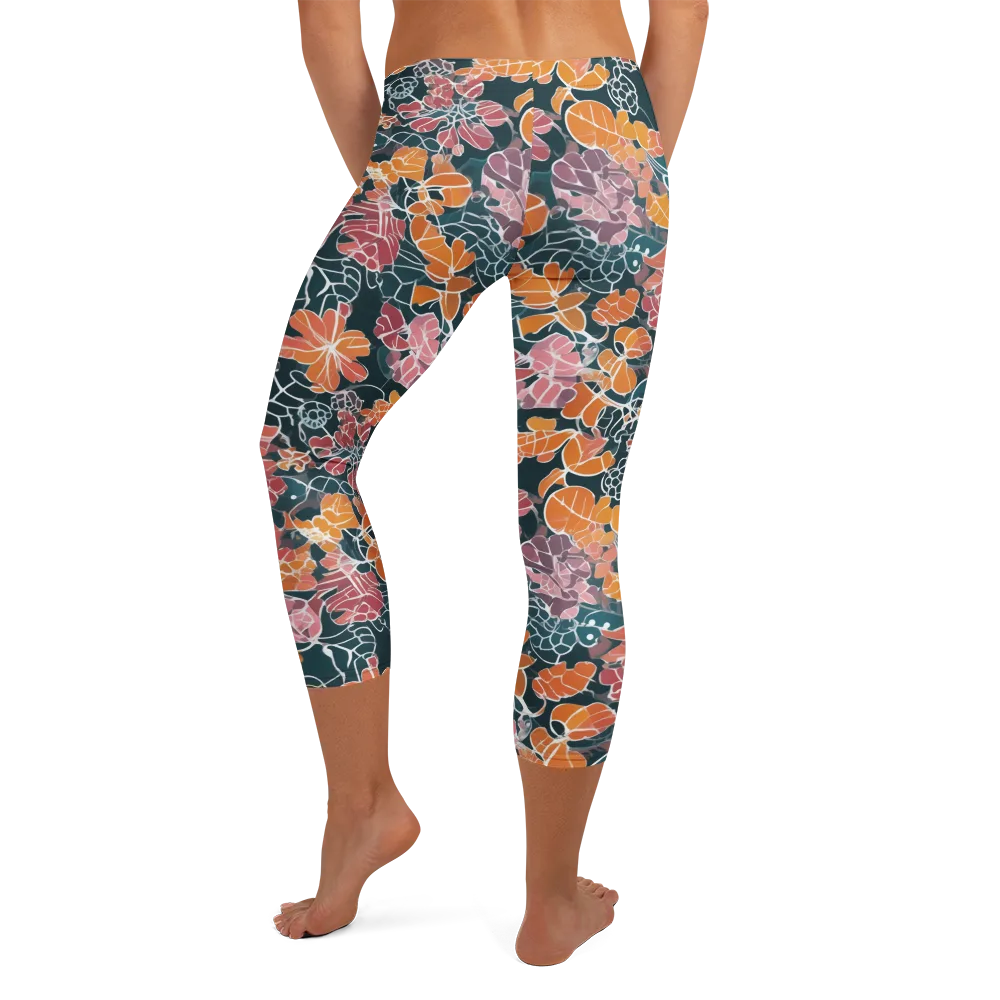 Tidal Garden on Capri Leggings — Back