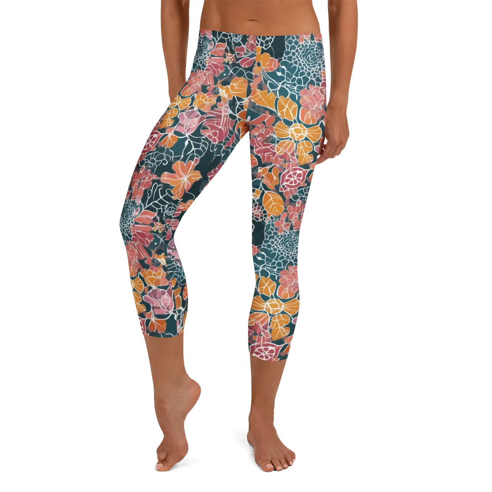 Tidal Garden on Capri Leggings — Front