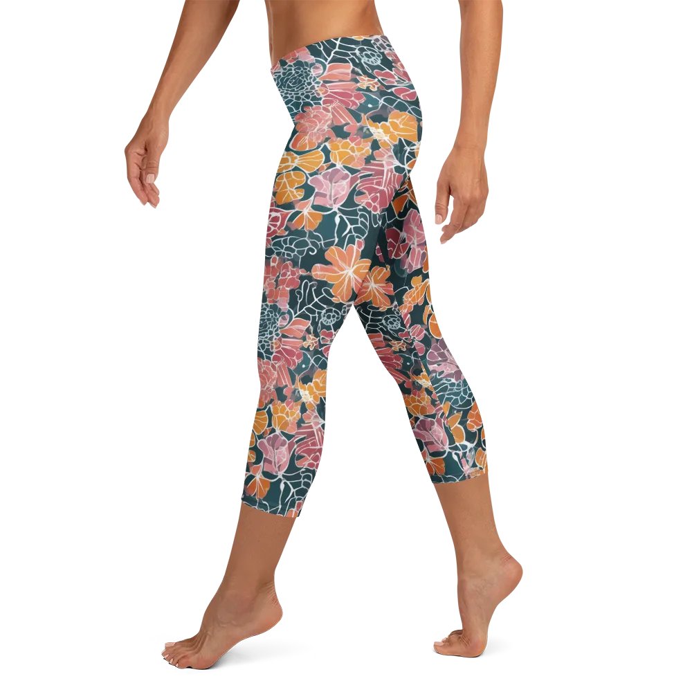 Tidal Garden on Capri Leggings — Left