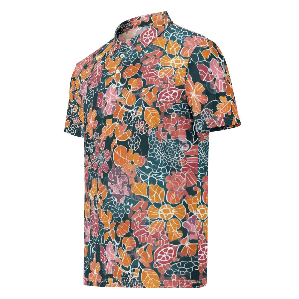 Tidal Garden on Men's Slim Fit Polo Shirt — Left Front