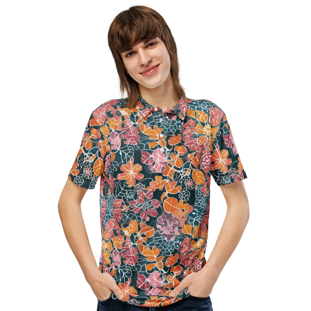 Tidal Garden on Men's Slim Fit Polo Shirt — Front