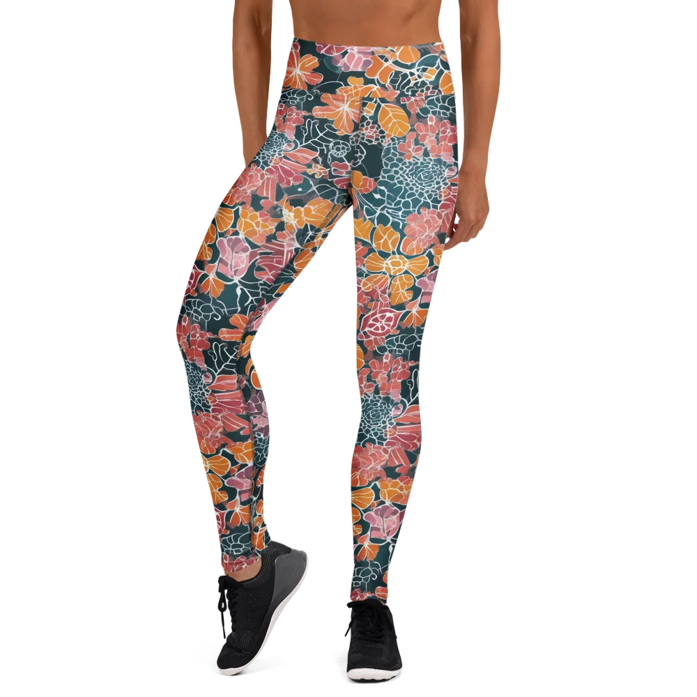 Tidal Garden on Yoga Leggings — Front