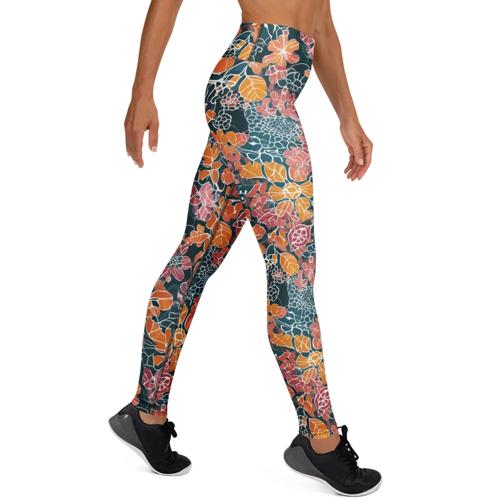 Tidal Garden on Yoga Leggings — Right