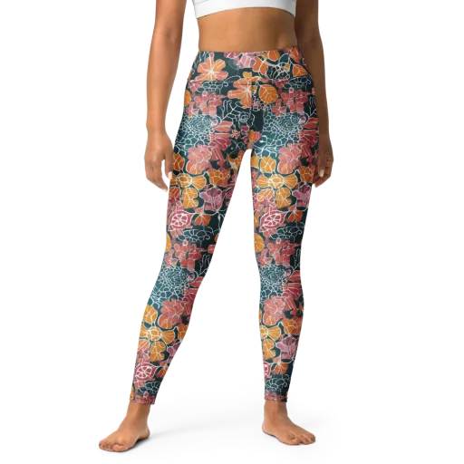 Tidal Garden on a Yoga Leggings