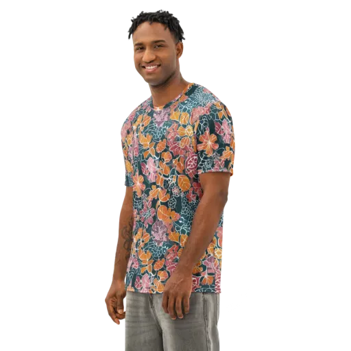 Tidal Garden on a Men's Cotton Crew Neck T-Shirt