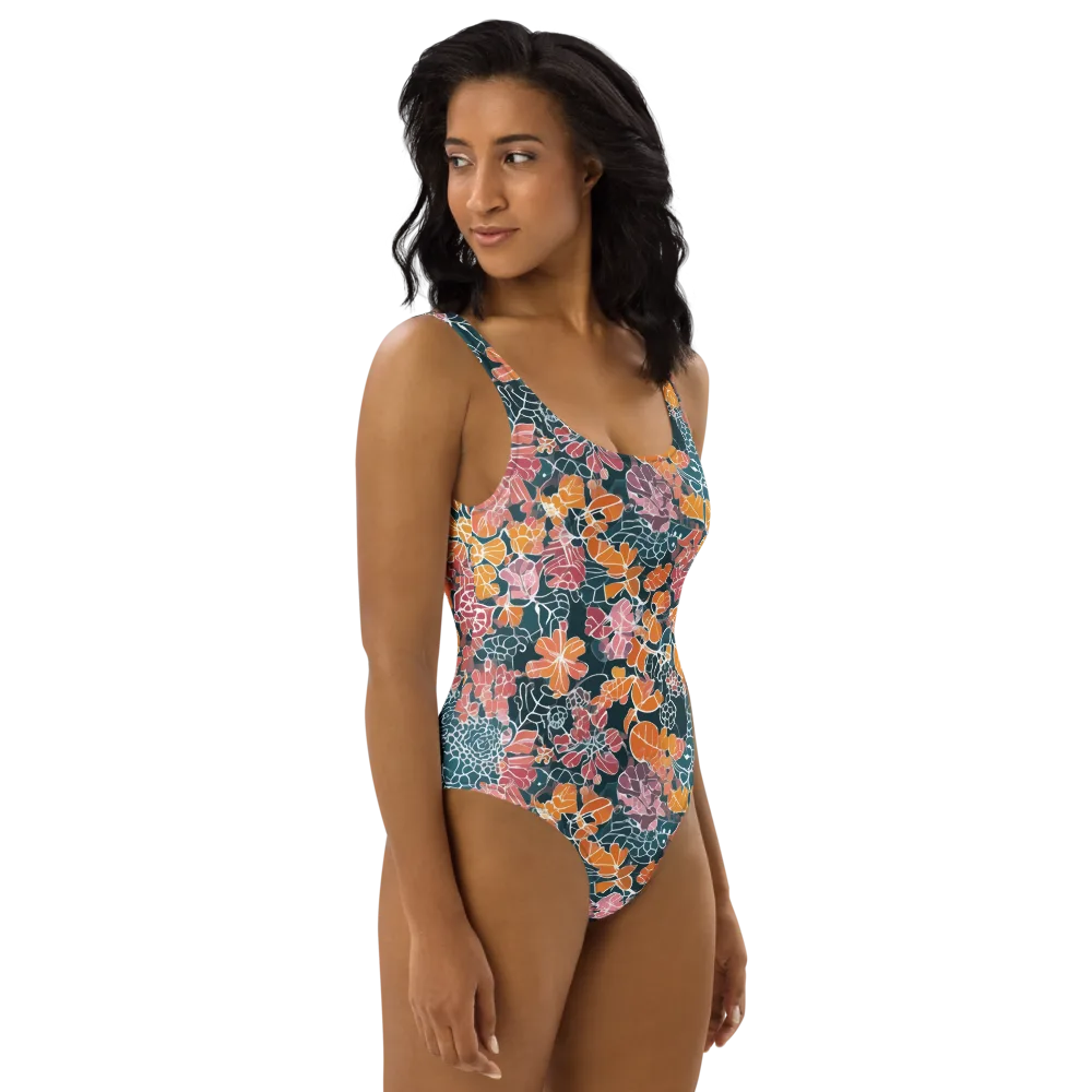 Tidal Garden on One-Piece Swimsuit — Right